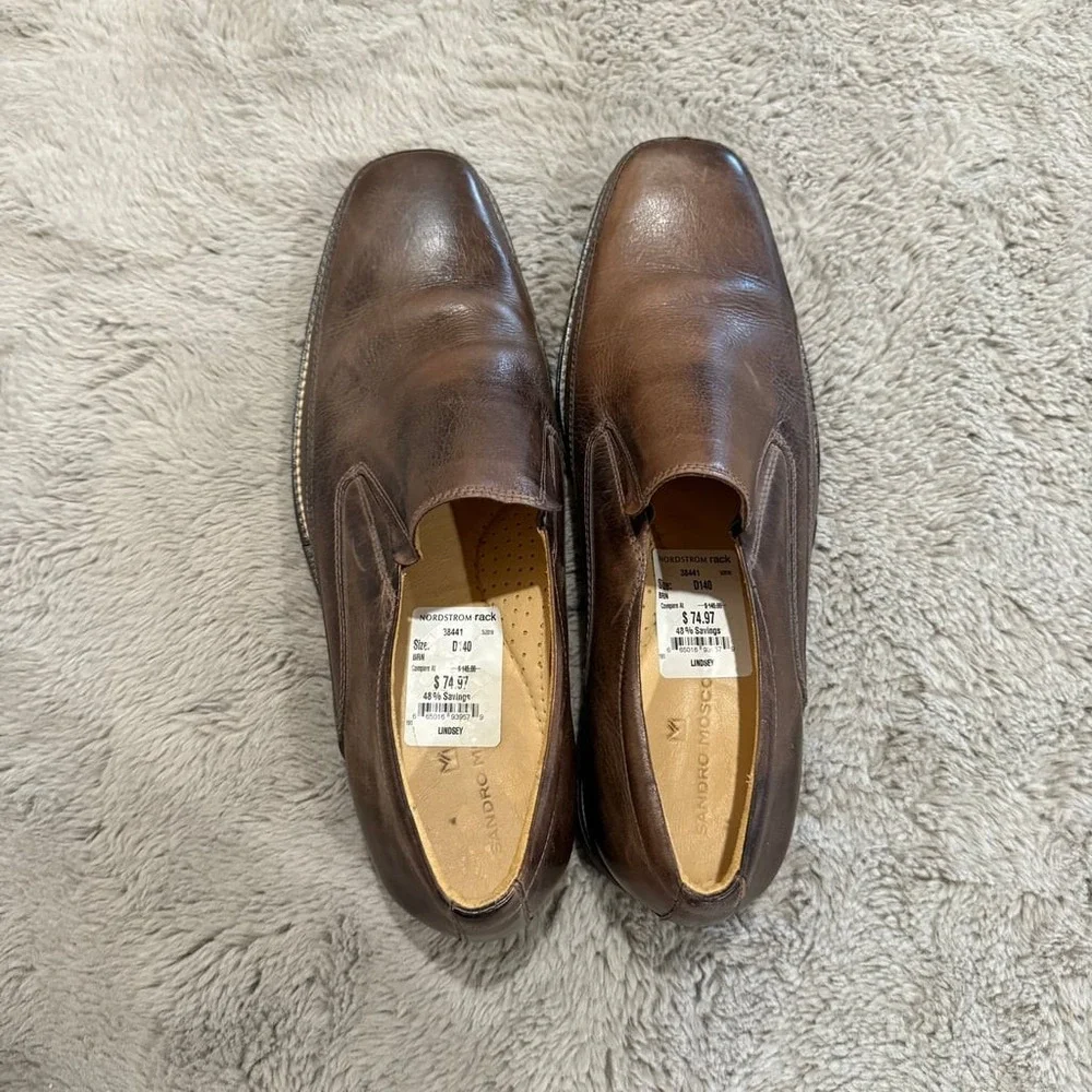Sandro Moscoloni LIndsey Brown Latego Leather‎ Loafer Shoes Mens Sz 14D Brazil